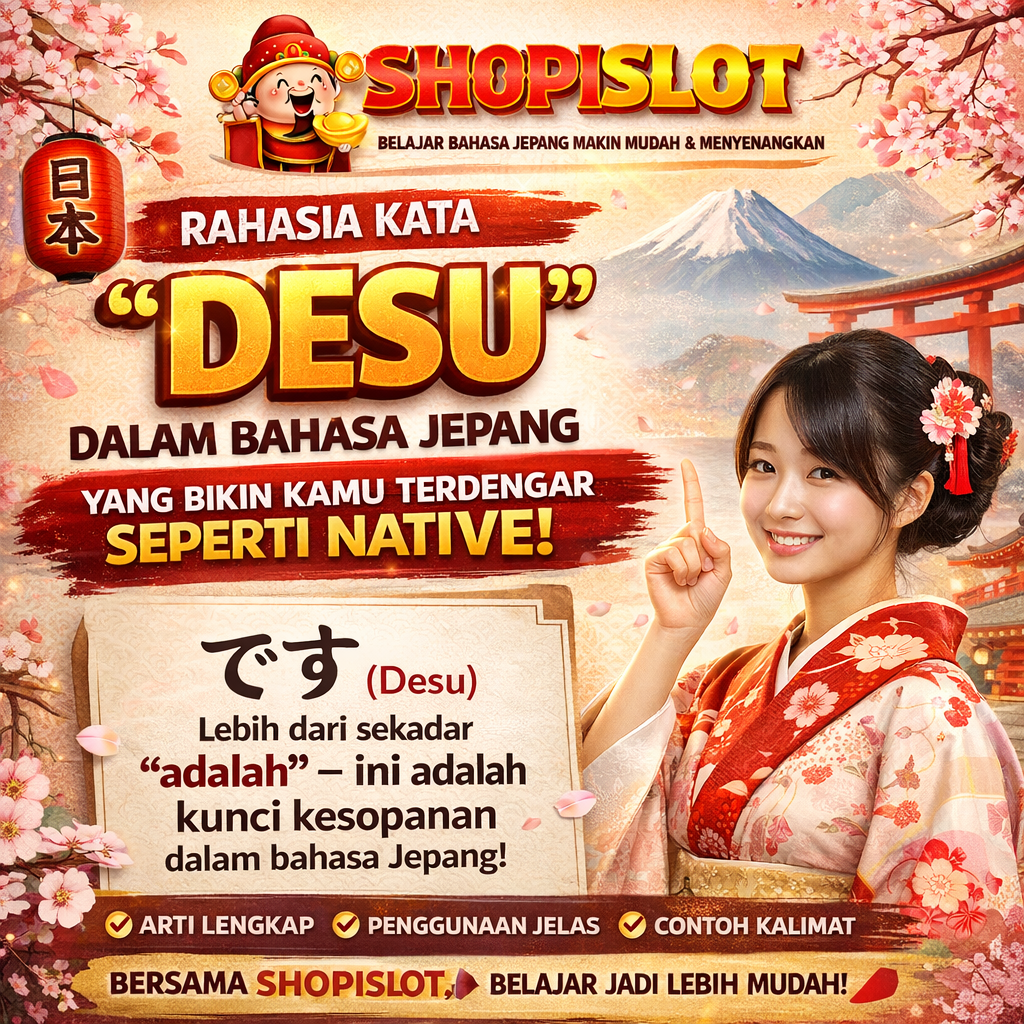 Sertifikat, penghargaan, tanda, atau dokumen yang dipajang di SHOPISLOT | Rahasia Kata “Desu” Dalam Bahasa Jepang yang Bikin Kamu Terdengar Seperti Native!